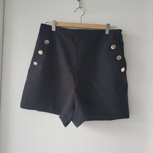 Zara Gold Button High Waisted Shorts